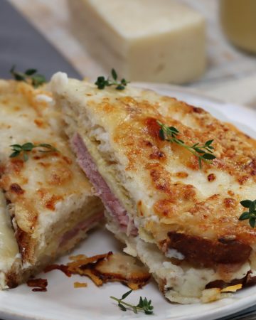 croque monsieur is the cheesiest, crunchiest ham and cheese sandwich