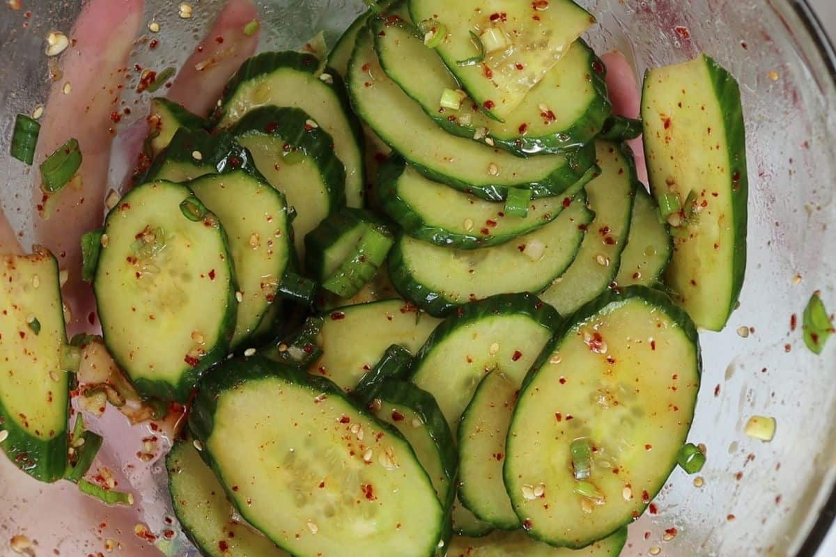 give your cucumbers a toss to get everything well combined then serve on your beef bulgogi sandwiches. Serve any extras on the side - they are very tasty!