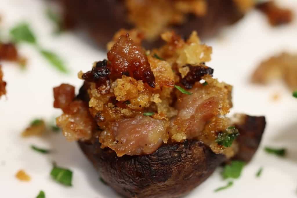 one delicious stuffed mushroom holiday appetizer