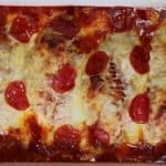 fresh out of the oven stuffed chicken pepperoni pizza bake