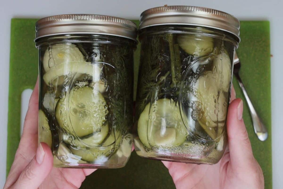 after three weeks in the refrigerator my garlic dill pickles are ready
