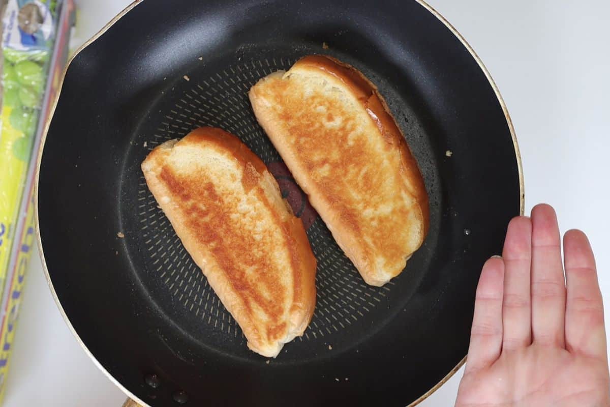 grill you hot dog rolls in a pan until golden brown