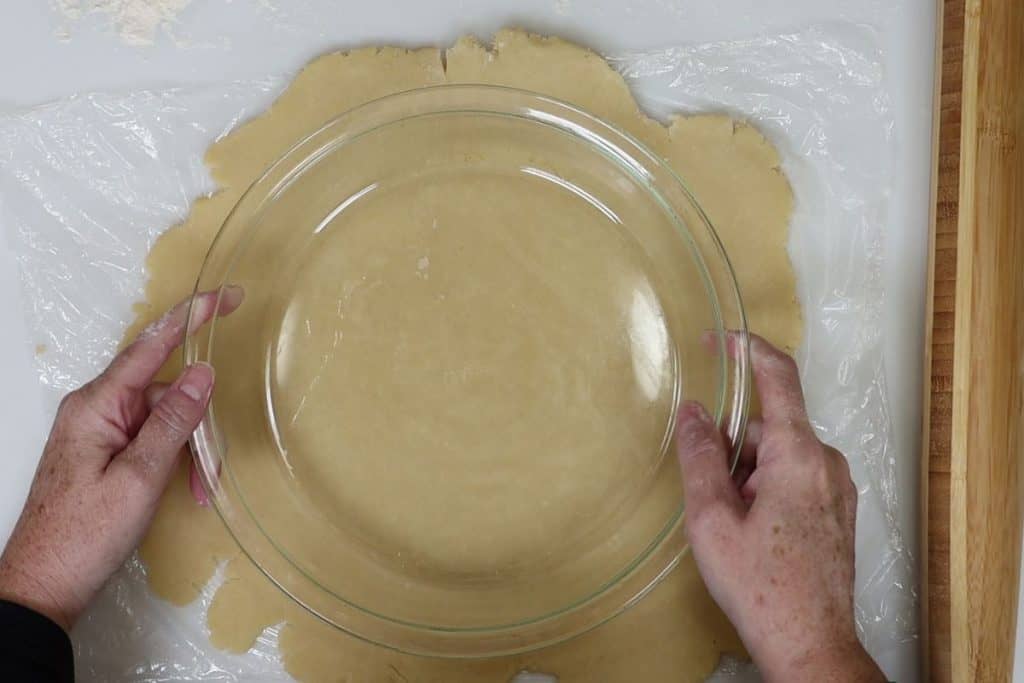 Roll out your dough until it looks like it will fit in your pie plate