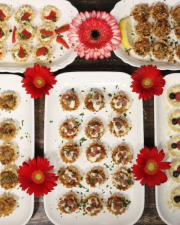 birds eye view of holiday appetizers phyllo cups five ways