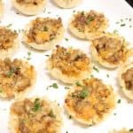 holiday appetizers phyllo cups five ways mild italian sausage with cheddar and cream cheese garnished with fresh chopped chives