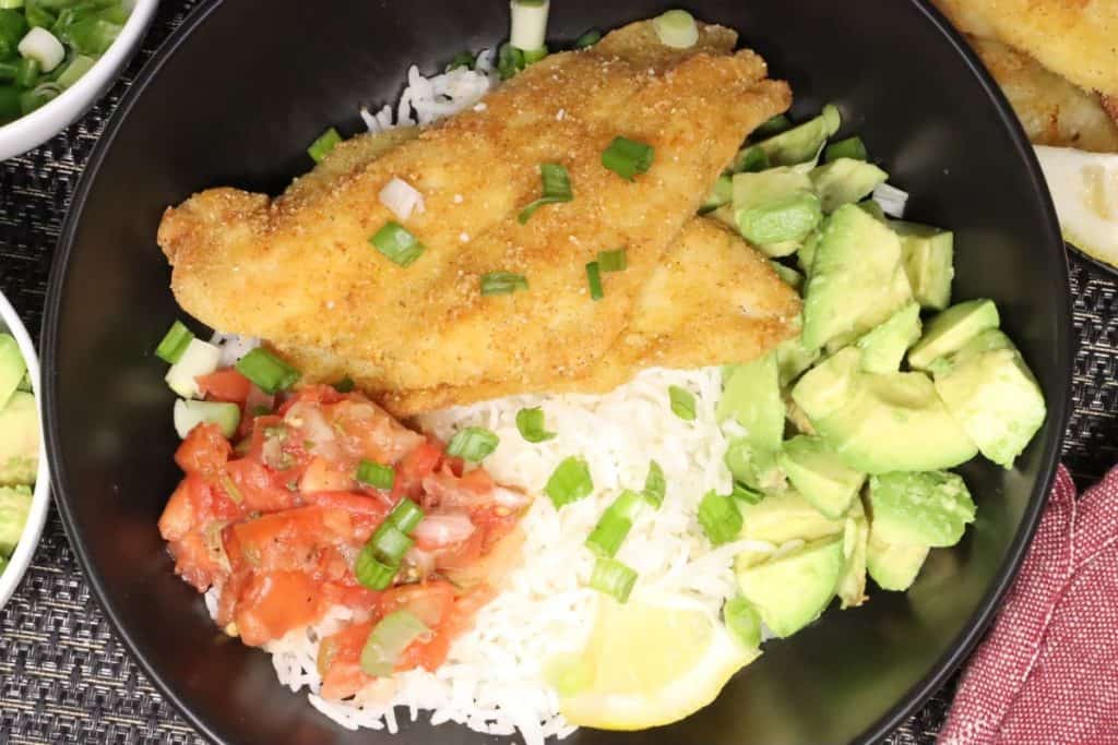 McCormick Fish Fry Flounder: overhead view of on portion
