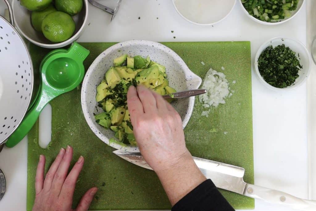 for the guacamole, add cilantro