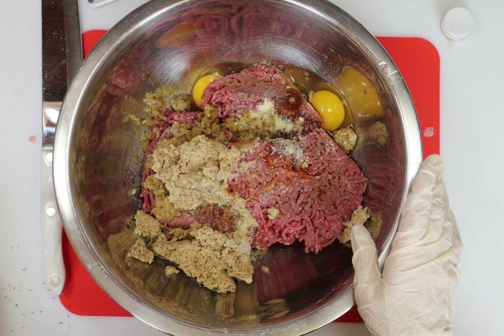 add all meat loaf ingredients to a large bowl
