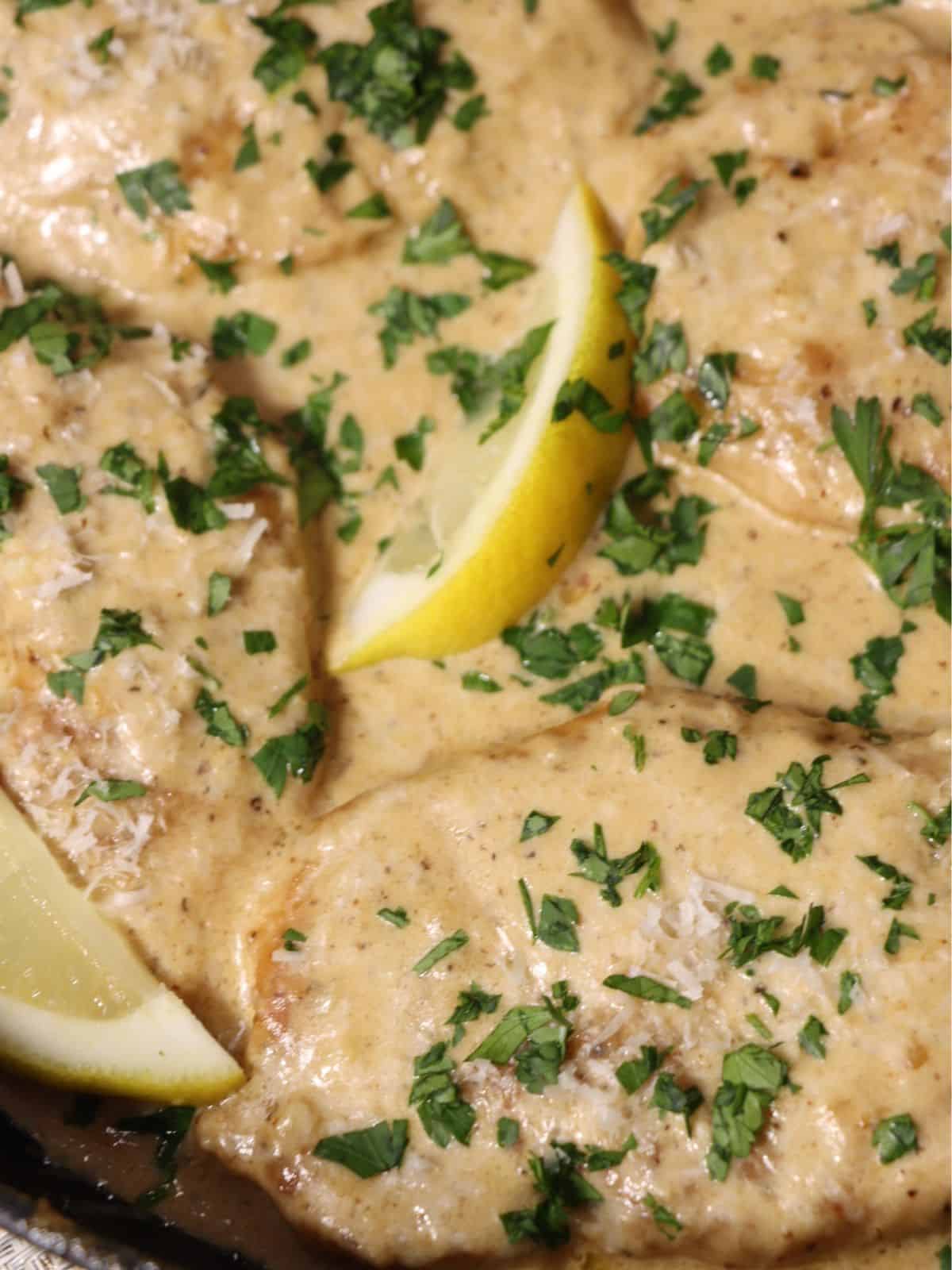 close up look at How to make easy and delicious creamy dijon chicken