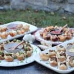 front view of Puff Pastry Appetizers on a Budget - 4 Ways on a table
