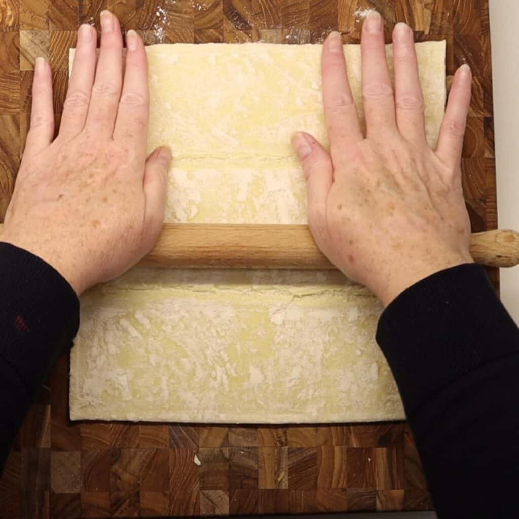 rolling over the dough creases to strengthen